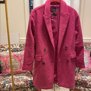 Gap Fuchsia Double-Breasted Pea Coat